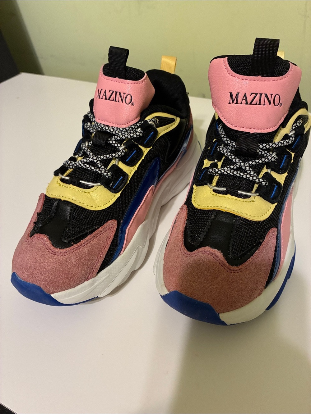 Mazino Kids' Pink, Yellow & Blue Chunky Sneakers